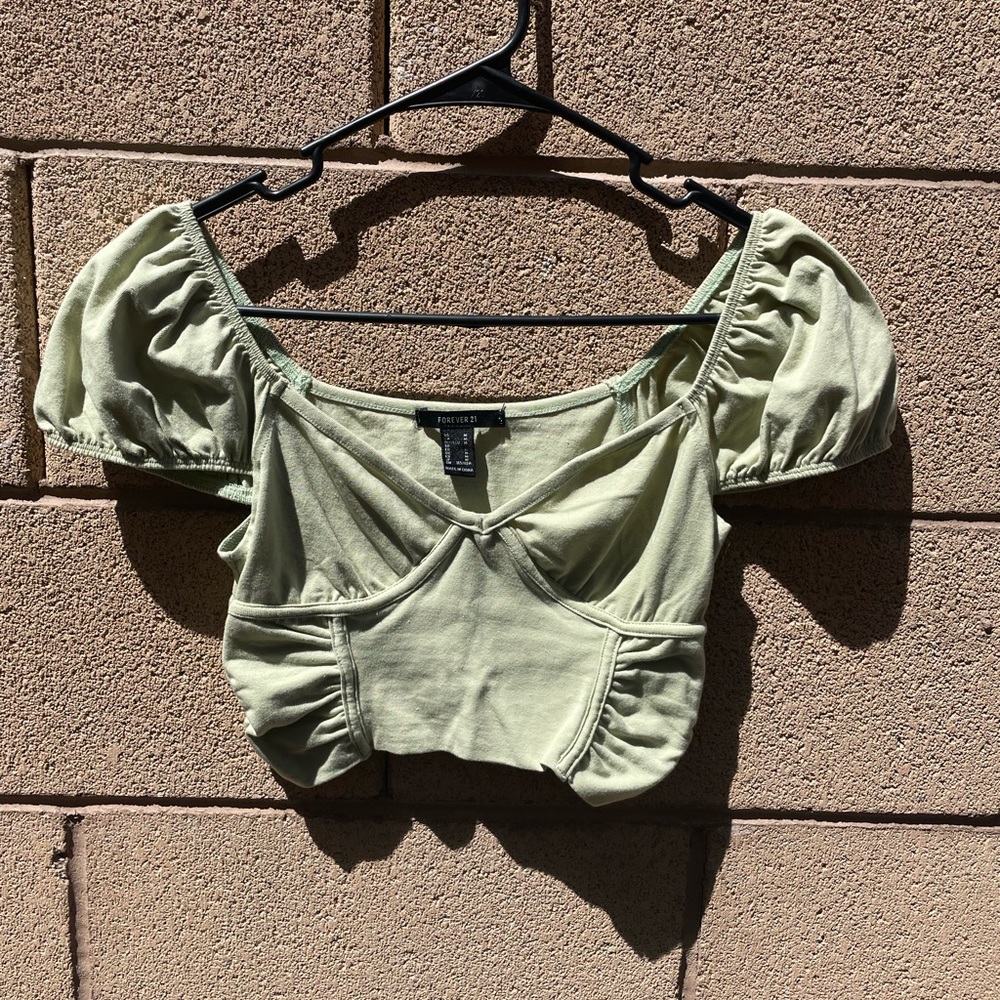 Girly Green Crop Top